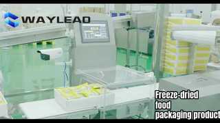Línea de producción de envasado de alimentos liofilizados con robot liofilizador automático de colocación de placas