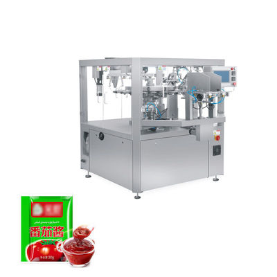 WG210 Máquina automática de embalaje de bolsas prefabricada de salsa de salsa SUS304 Sistema de control automático de configuración de materiales