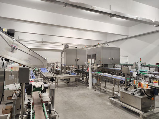 Línea de producción de cartonado y paletización totalmente automática