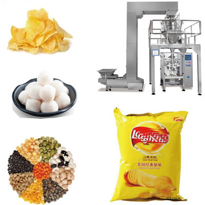 Máquina de envasado de papas de maíz picadas con PLC Maquina de envasado de nueces para plantas de procesamiento de bocadillos SUS304